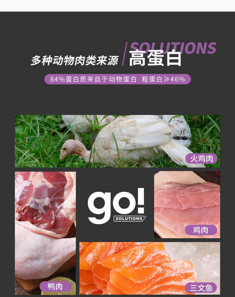 Go!-Solutions多肉系列无谷含鸡肉火鸡肉+鸭肉配方猫粮_03